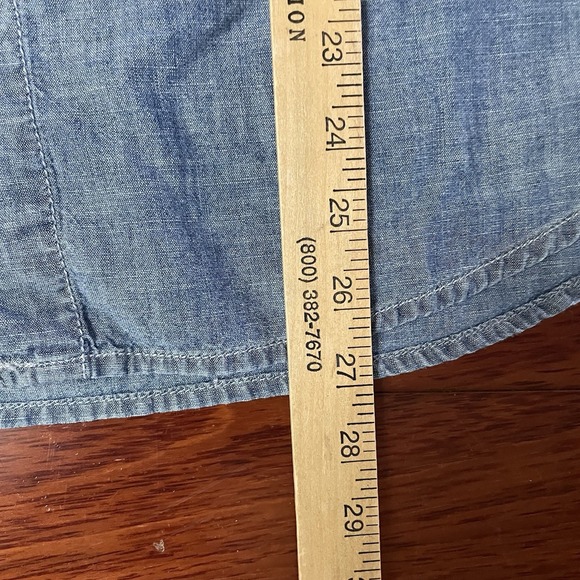 Lucky Brand Chambray Feminine Bow Button Down Shirt Denim Western Sz M NWT B5 - Picture 14 of 14